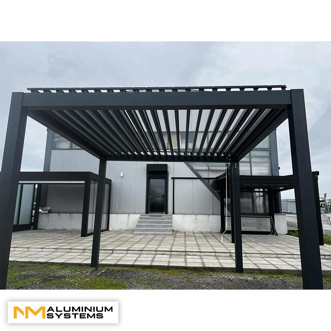 ECO Pergola Lamellendach 3 m x 3 m Pavillon Gartenpavillon und Montage!